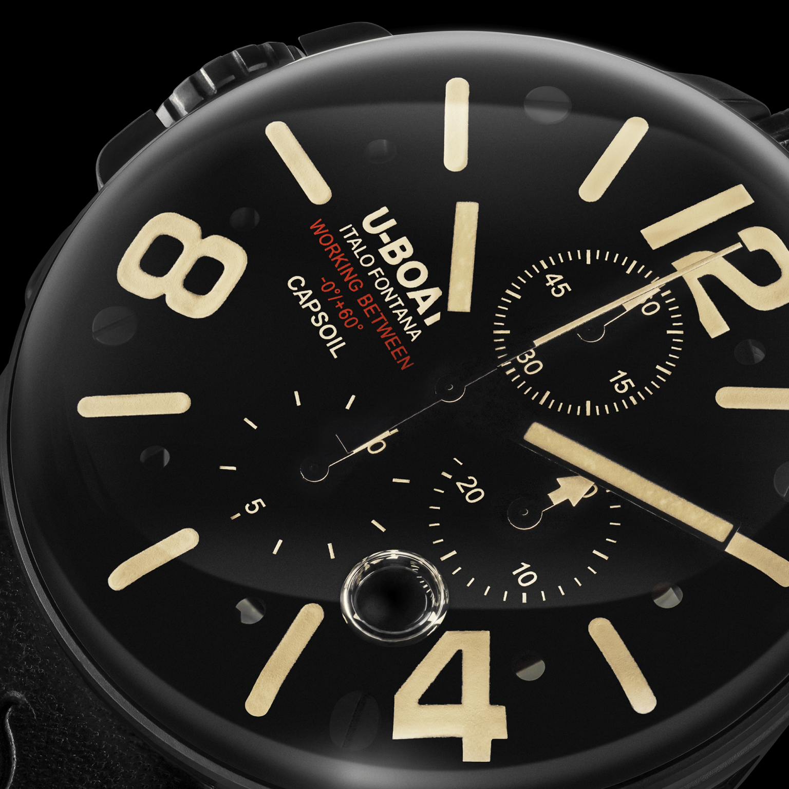 U-Boat Men’s Watch 45mm Capsoil Chronograph Oil Immersion Black