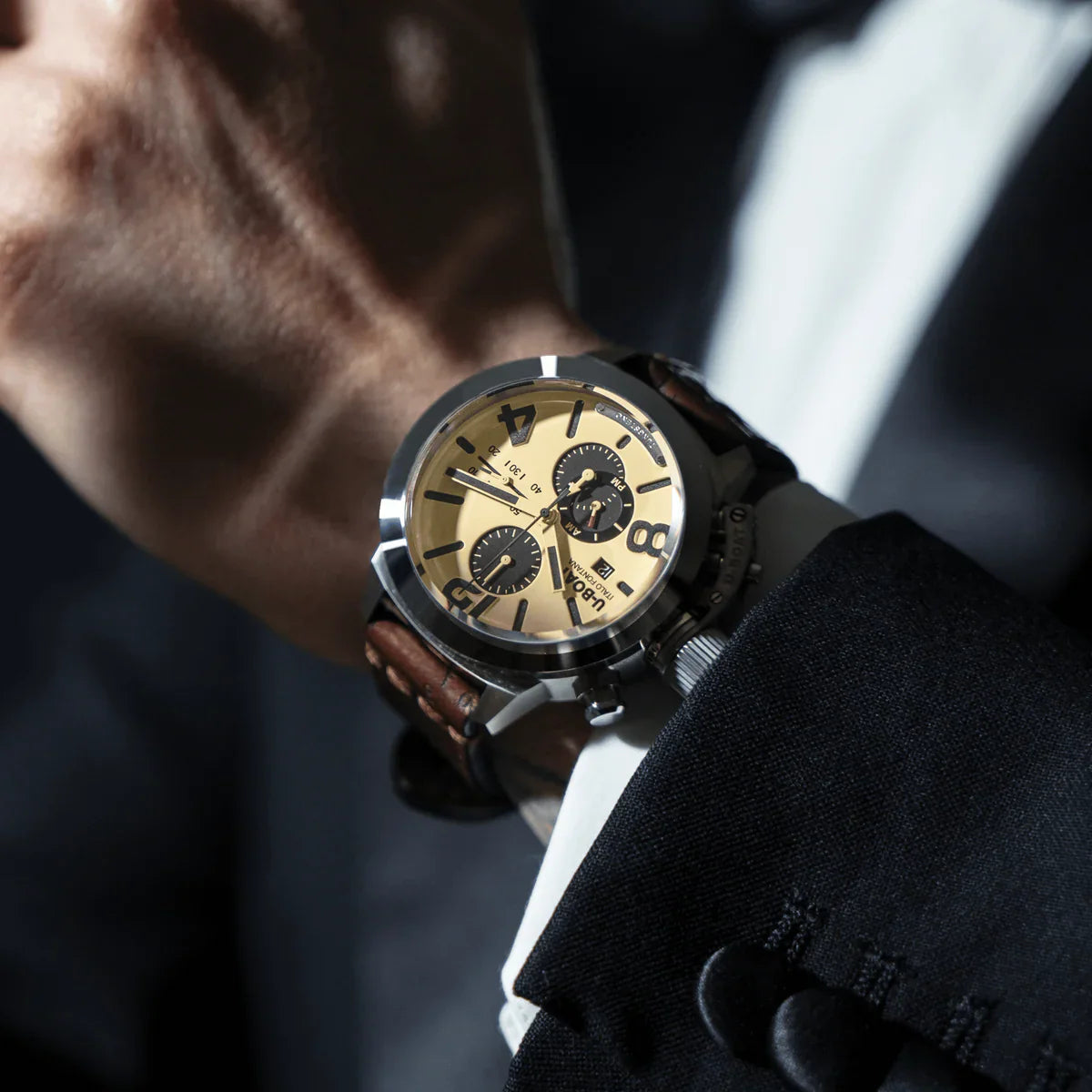 U-Boat Classico 45 Tungsten Chronograph Men’s Beige Brown Watch