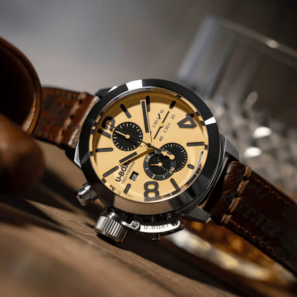 U-Boat Classico 45 Tungsten Chronograph Men’s Beige Brown Watch
