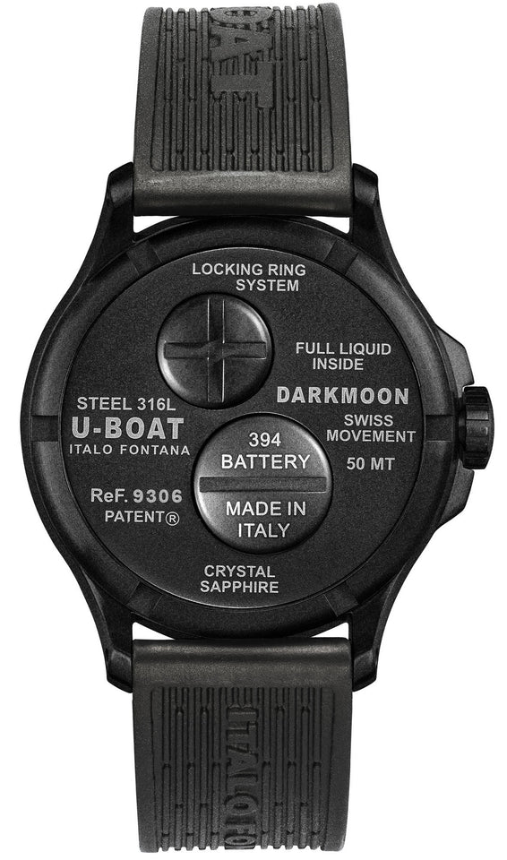 U-Boat Men's Watch Darkmoon 40 Red Glass Black PVD