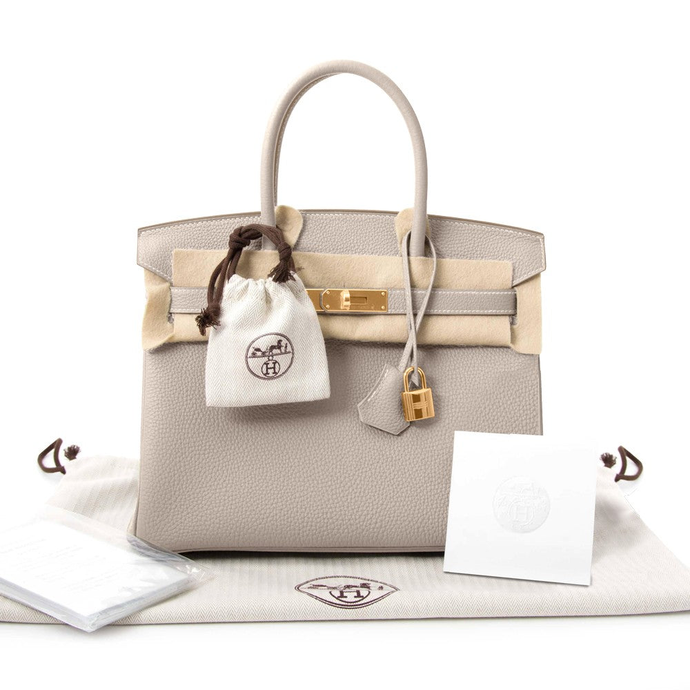 Hermes Togo Birkin 30 Craie Leder Damentasche
