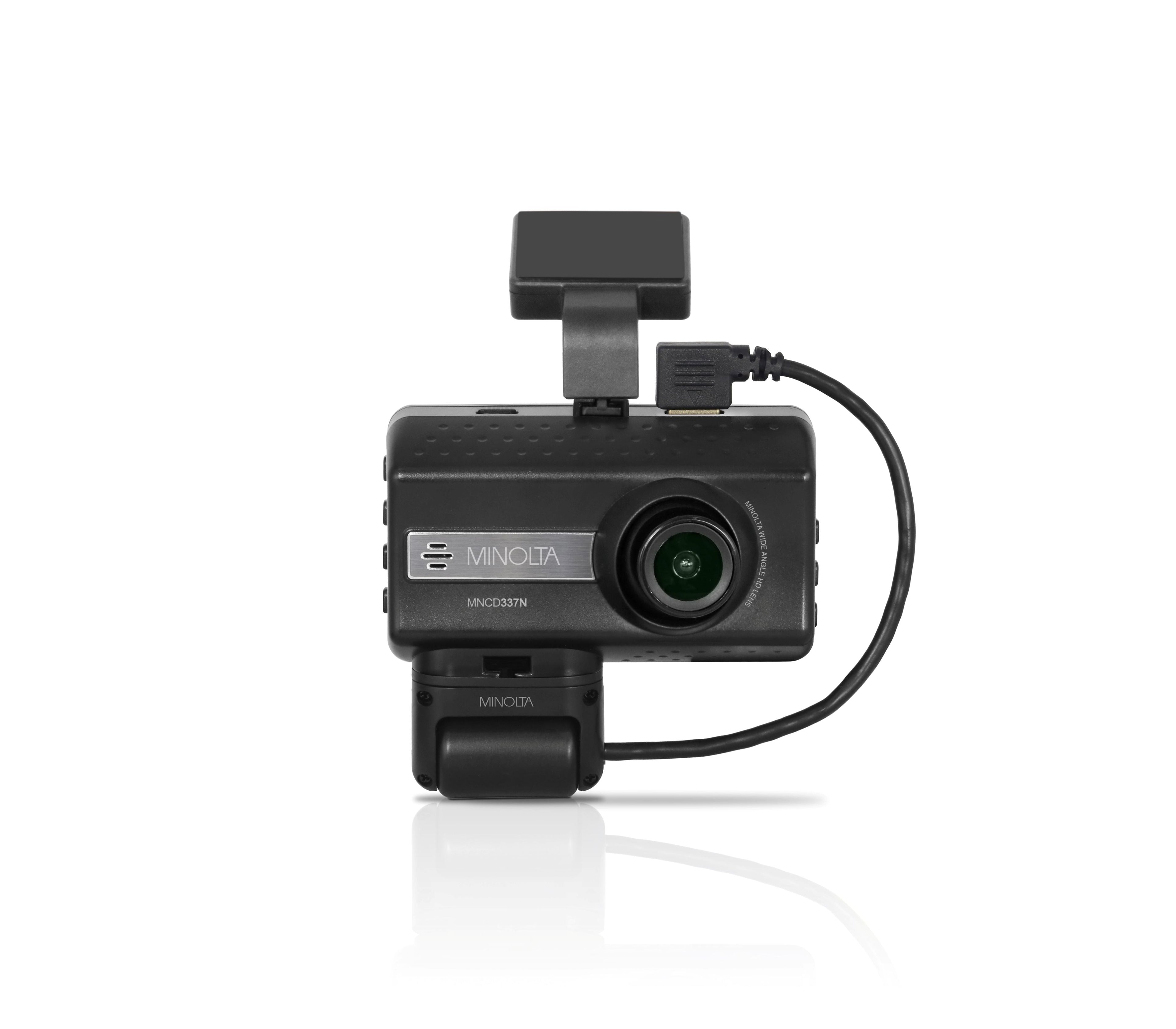 MINOLTA MNCD337N 2-Channel 1080P Car Camcorder w/3.0" LCD & Interior Camera (Black)