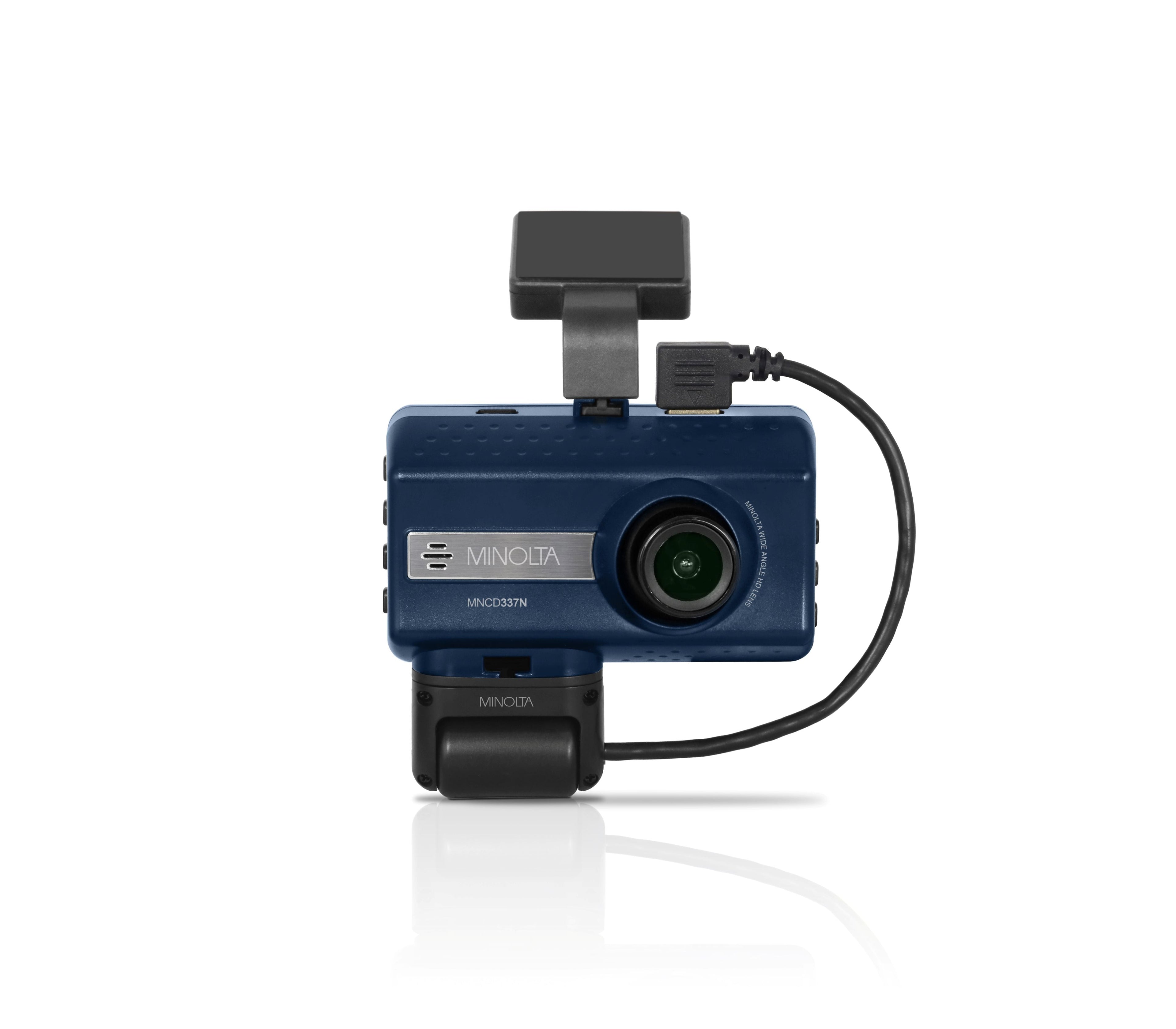 MINOLTA MNCD337N 2-Channel 1080P Car Camcorder w/3.0" LCD & Interior Camera (Black)