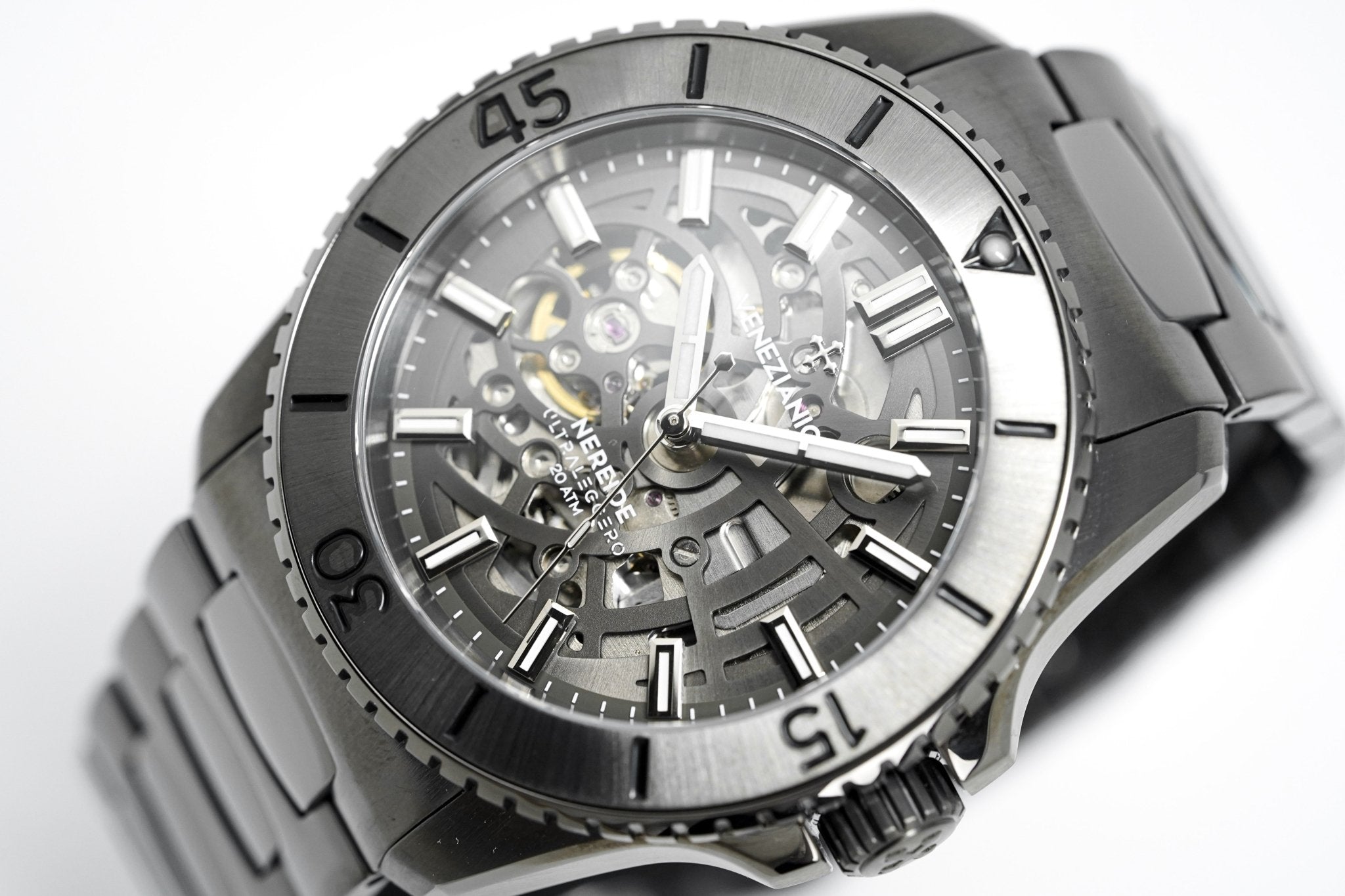 Venezianico Automatic Watch Nereide UltraLeggero Skeleton Gunmetal