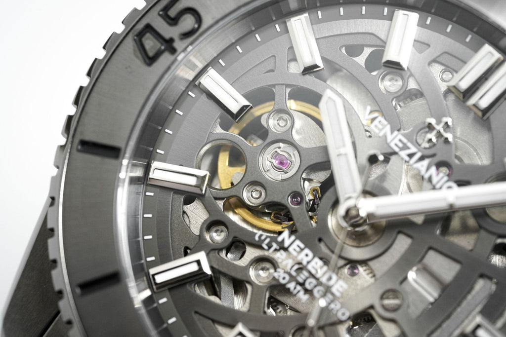 Venezianico Automatic Watch Nereide UltraLeggero Skeleton Gunmetal