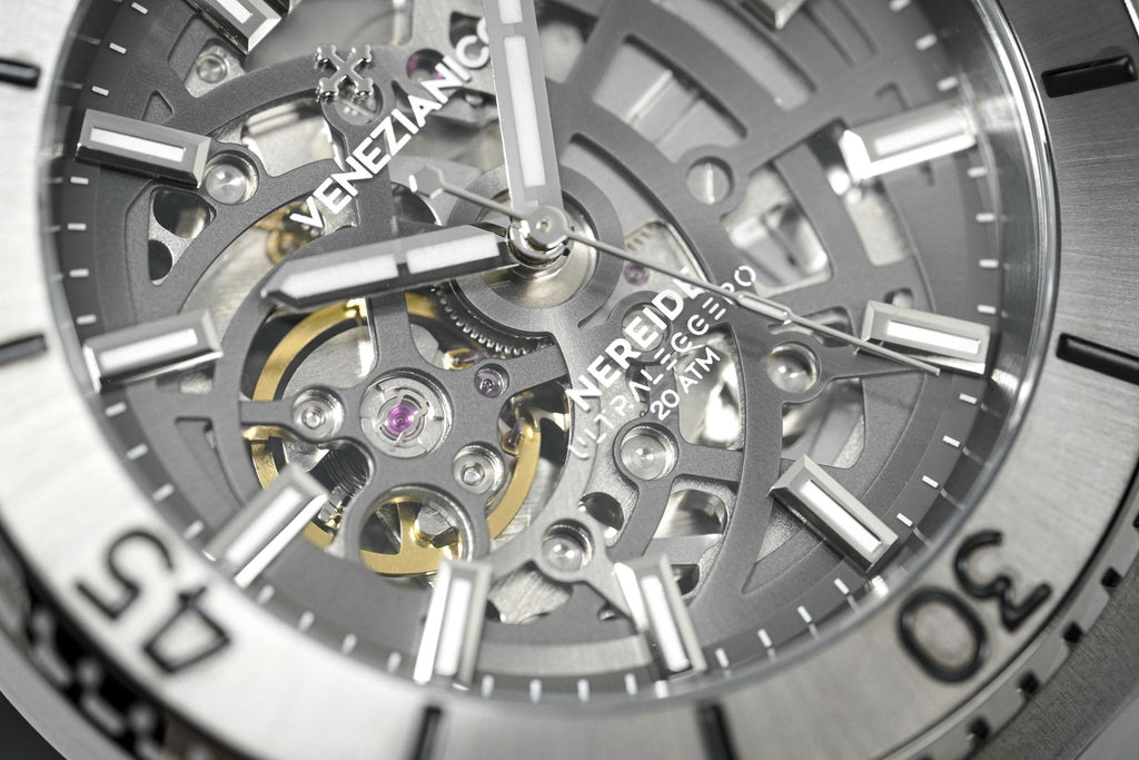 Venezianico Automatic Watch Nereide UltraLeggero Skeleton Gunmetal