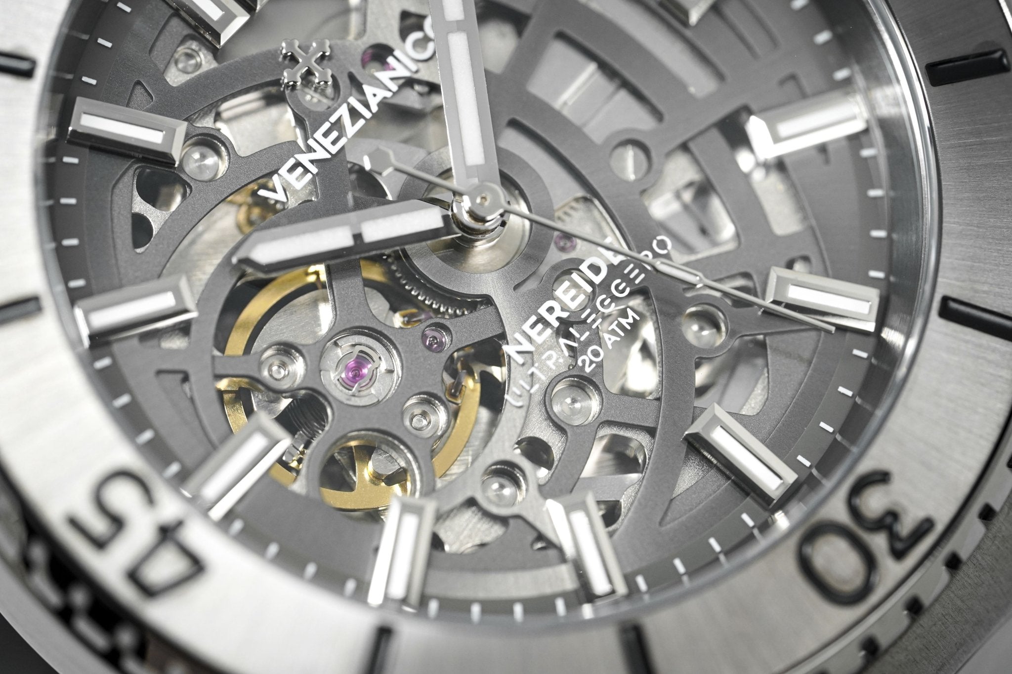 Venezianico Automatic Watch Nereide UltraLeggero Skeleton Gunmetal