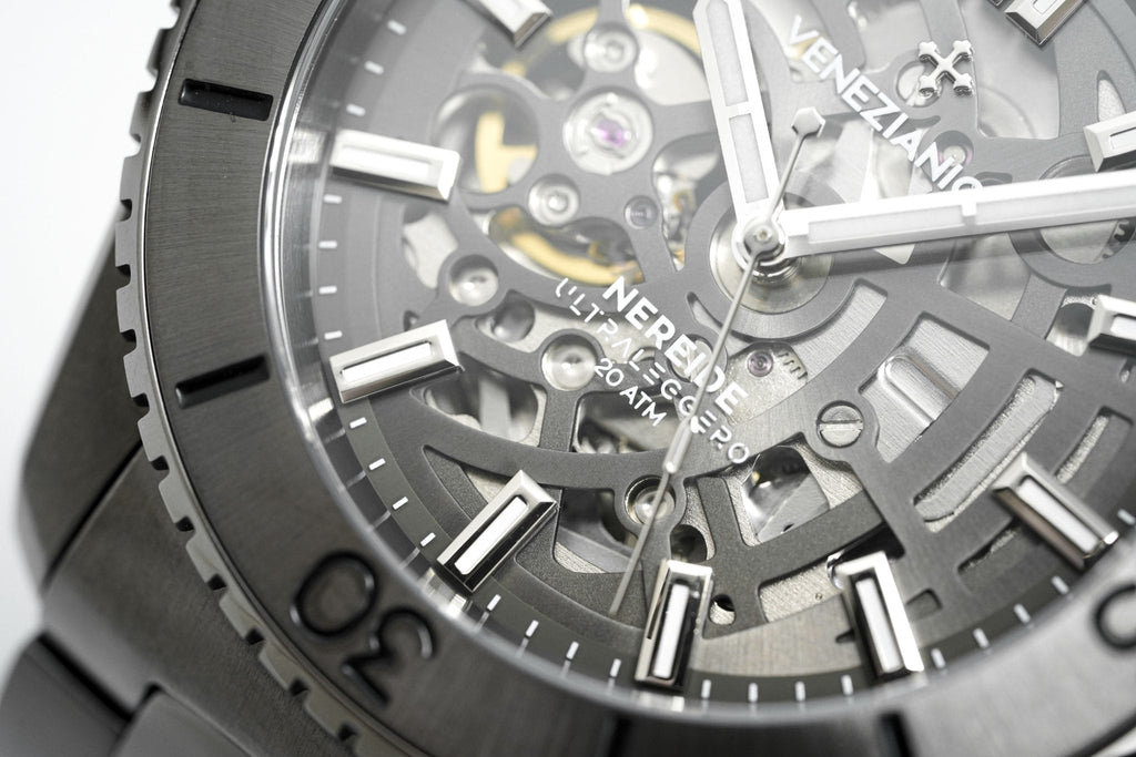 Venezianico Automatic Watch Nereide UltraLeggero Skeleton Gunmetal