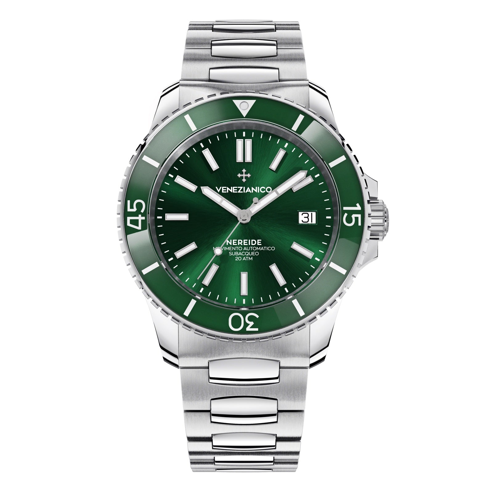 Venezianico Automatic Watch Nereide Canova Bracelet Green