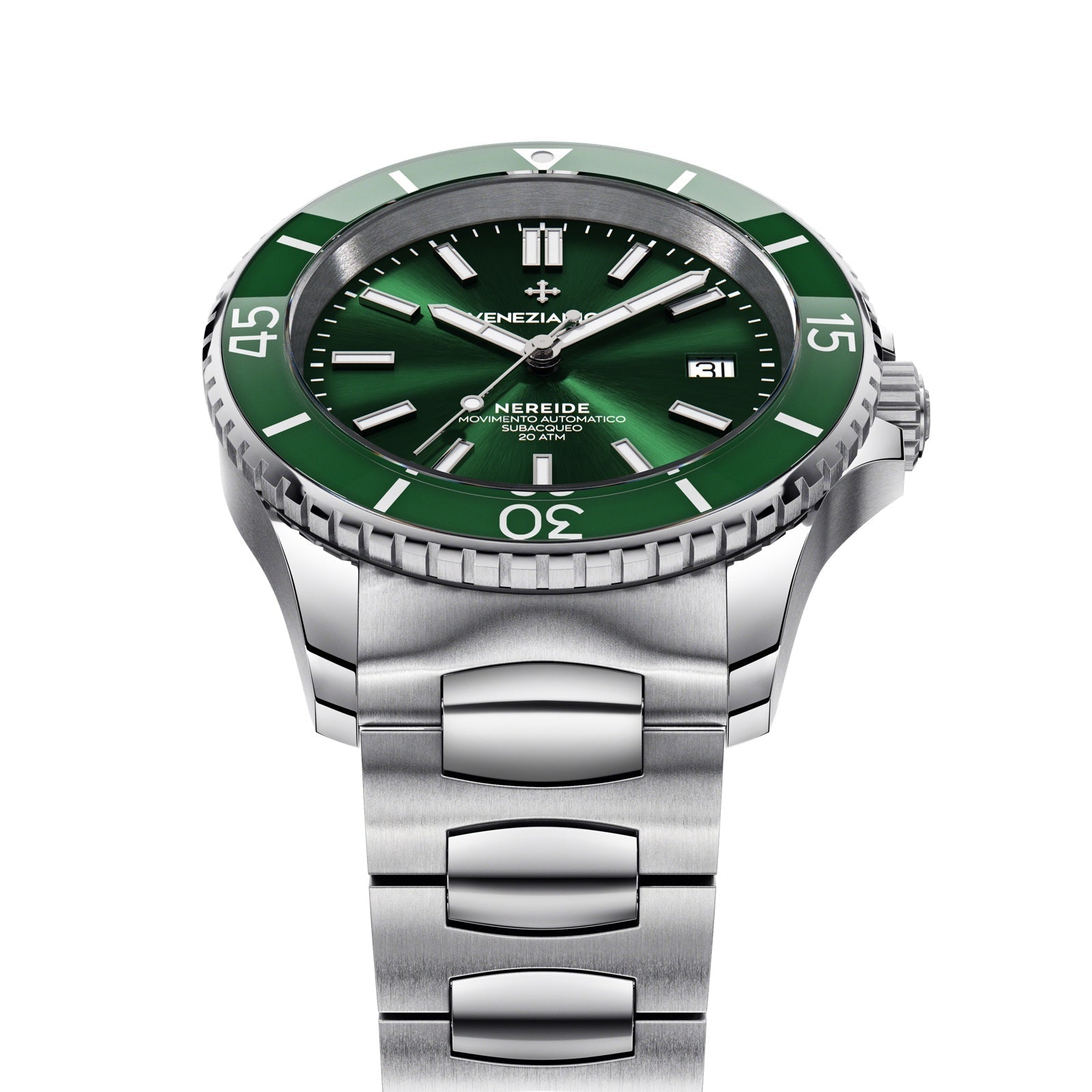 Venezianico Automatic Watch Nereide Canova Bracelet Green