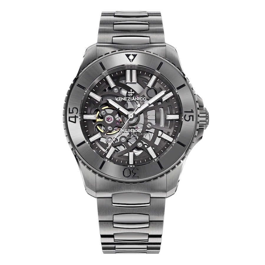 Venezianico Automatic Watch Nereide UltraLeggero Skeleton Gunmetal