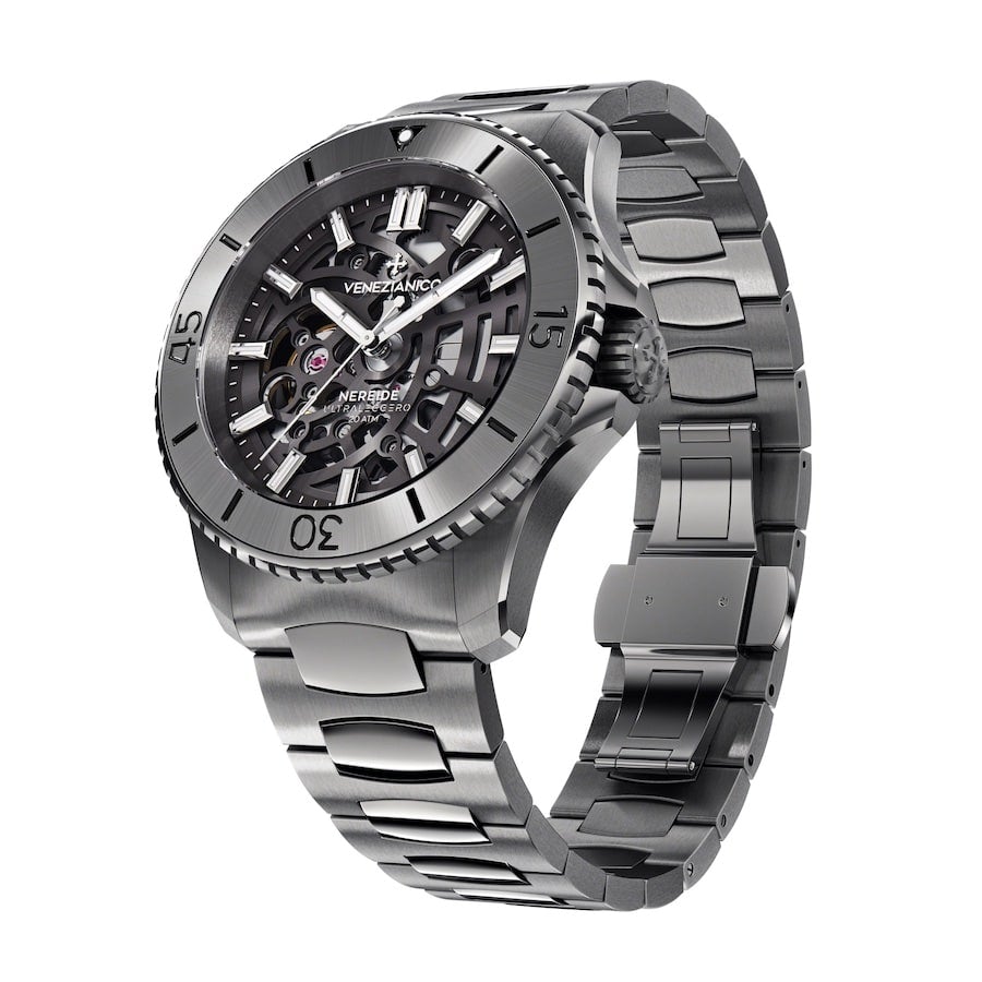 Venezianico Automatic Watch Nereide UltraLeggero Skeleton Gunmetal