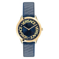 Versace Ladies Watch Logo Halo Blue Gold