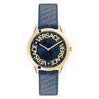 Versace Ladies Watch Logo Halo Blue Gold