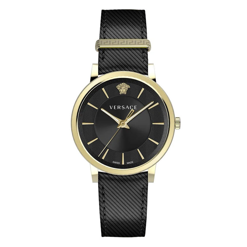Versace Men's Watch V-Circle Black Gold