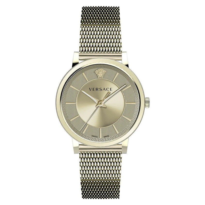 Versace Men's Watch V-Circle Gold Bracelet