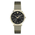 Versace Men's Watch V-Circle Black Gold Bracelet