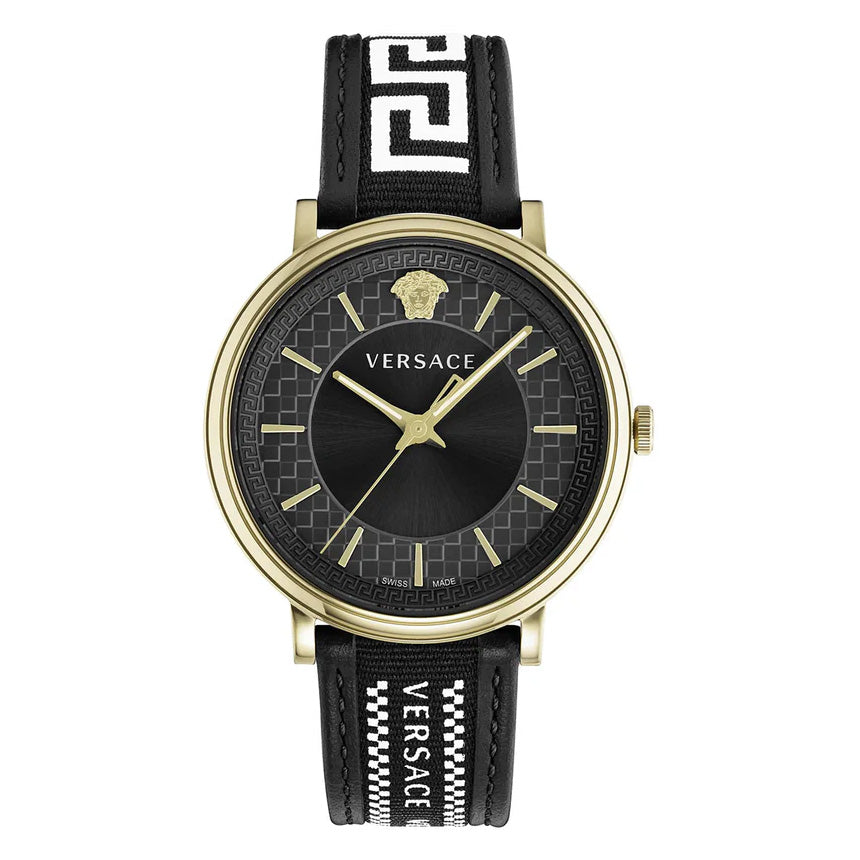 Versace Men's Watch V-Circle Black Gold