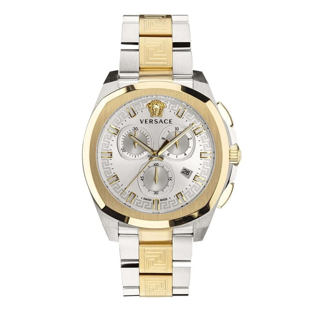 Versace Men's Watch Chrono Geo 43mm White Bracelet