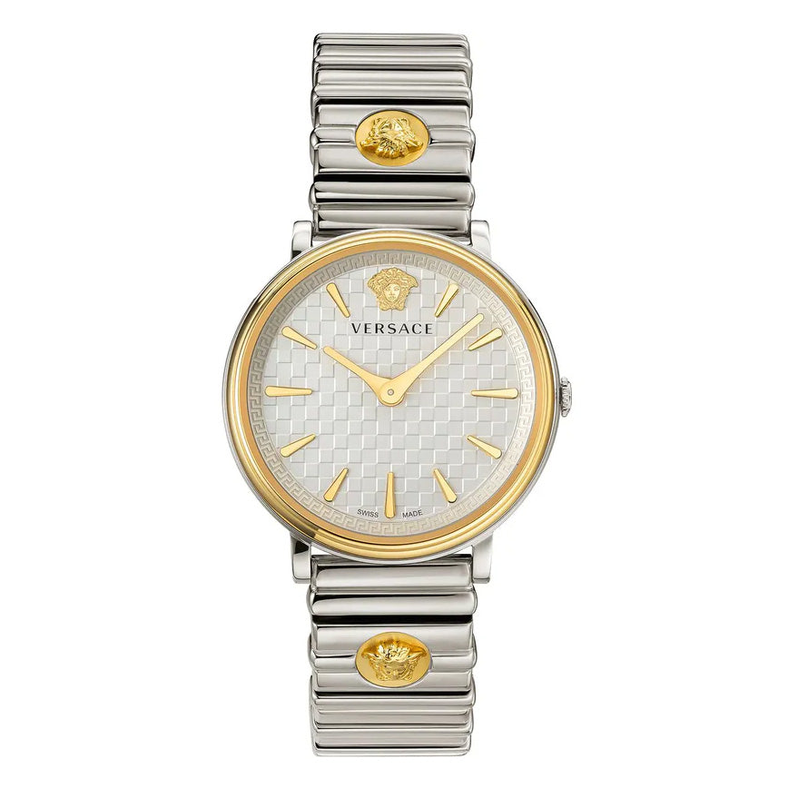 Versace Ladies Watch V-Circle 38mm Silver Gold