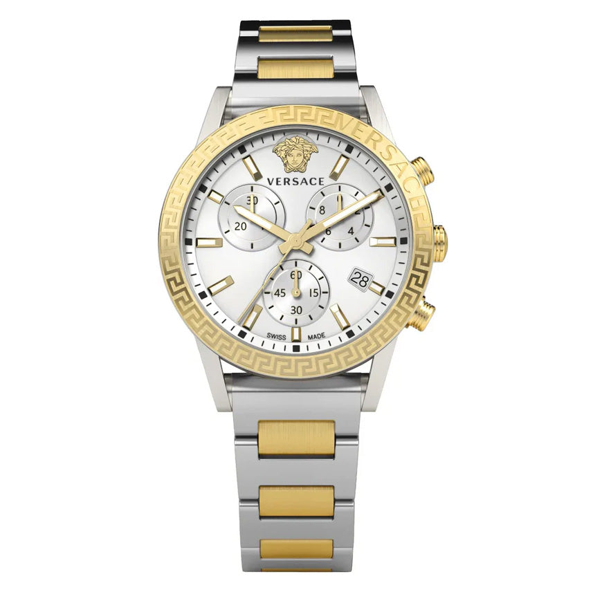Versace Ladies Watch Sport Tech 40mm White Two-Tone Bracelet