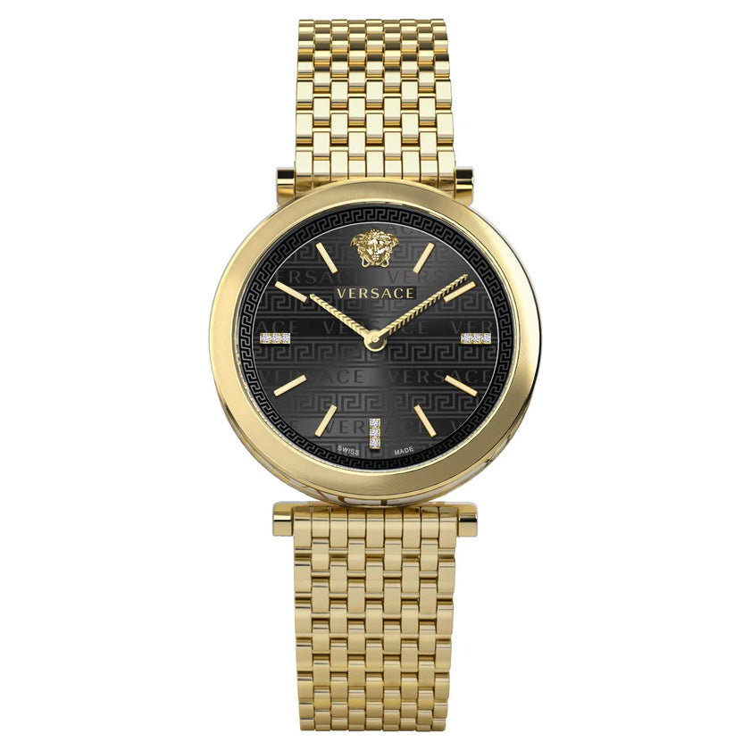 Versace Ladies Watch V-Twist 36mm Black Diamond Bracelet
