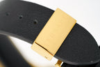 Versace Ladies Watch Greca Logo Gold Black Leather