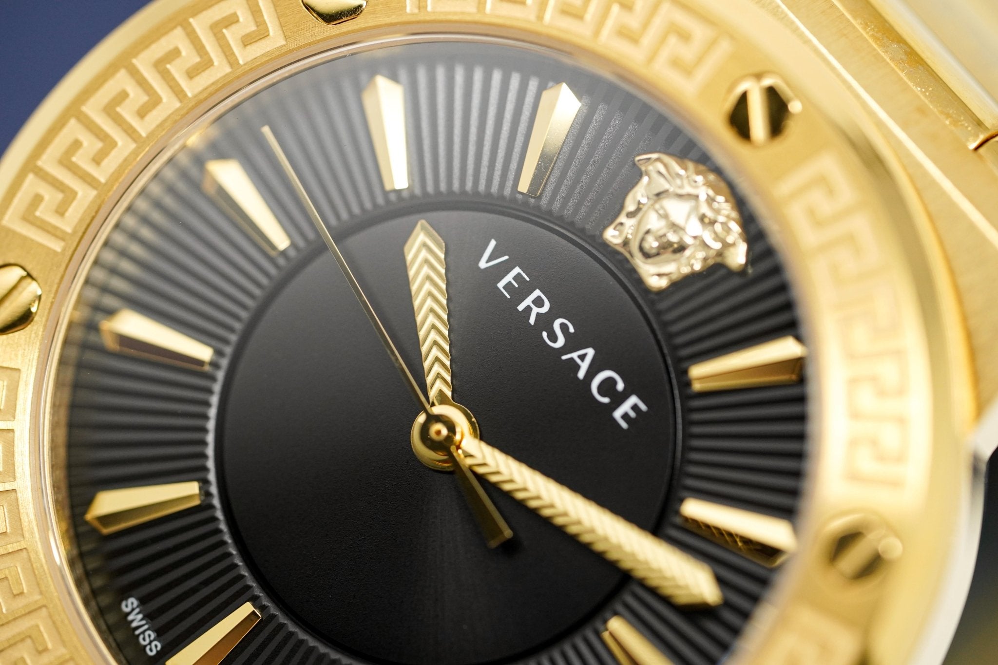 Versace Ladies Watch Greca Logo Gold Black