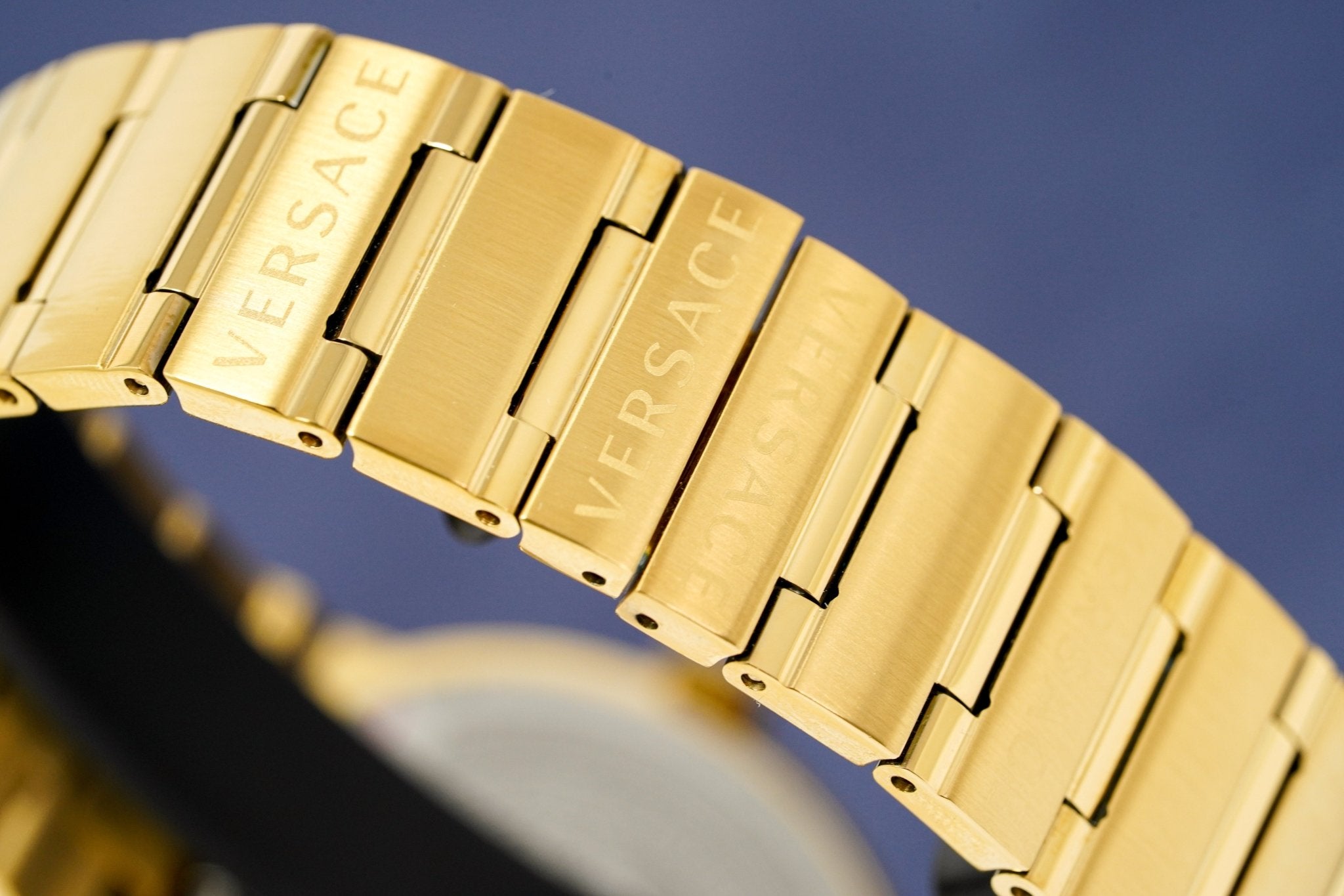 Versace Ladies Watch Greca Logo Gold Black