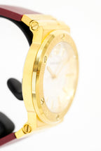 Versace Ladies Watch Greca Logo Gold Red Leather