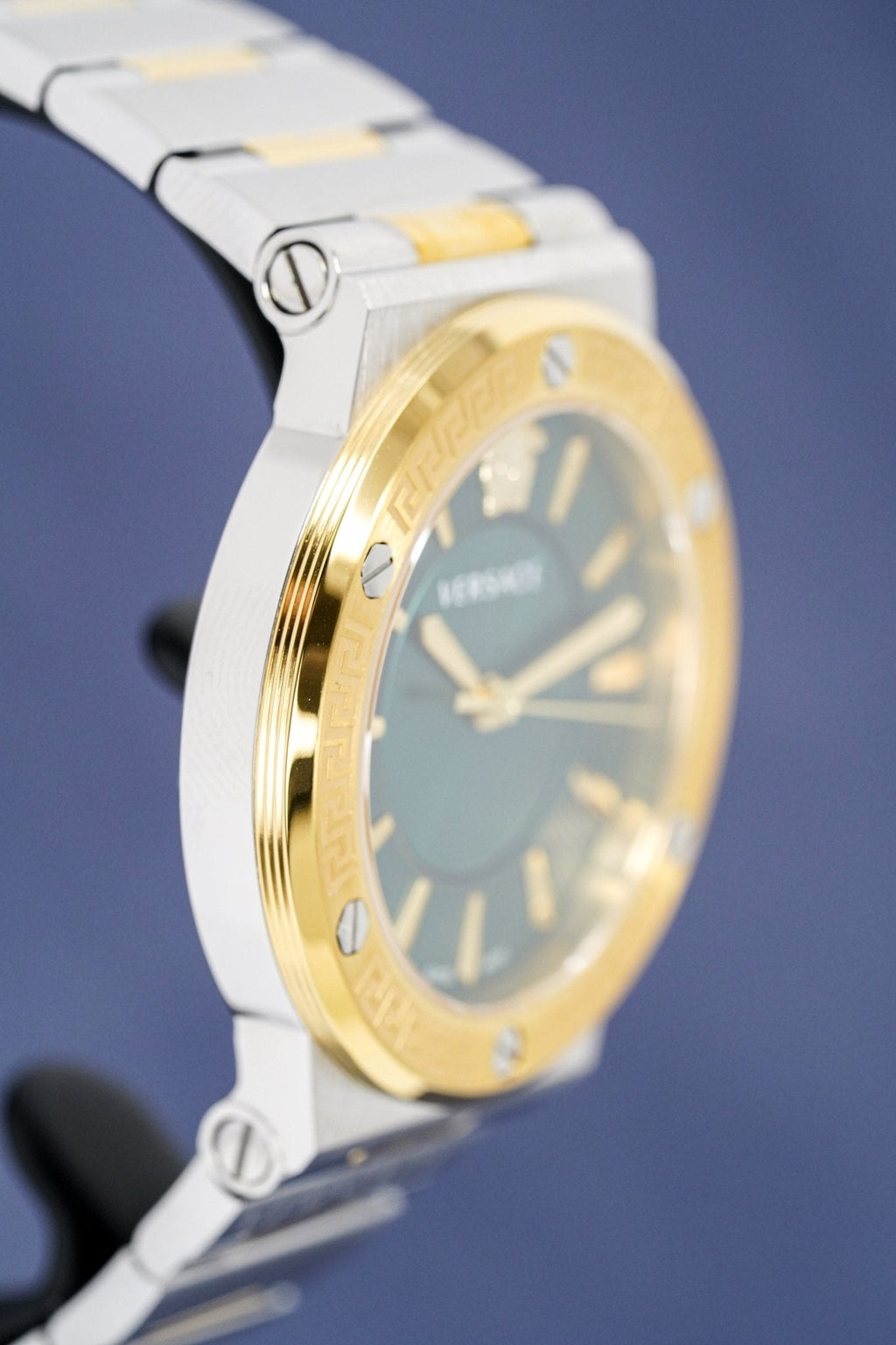 Versace Ladies Watch Greca Logo Two-Tone Green