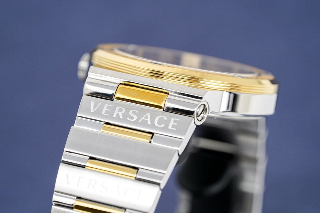 Versace Ladies Watch Greca Logo Two-Tone Green