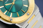 Versace Ladies Watch Greca Logo Two-Tone Green
