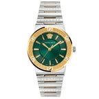 Versace Ladies Watch Greca Logo Two-Tone Green
