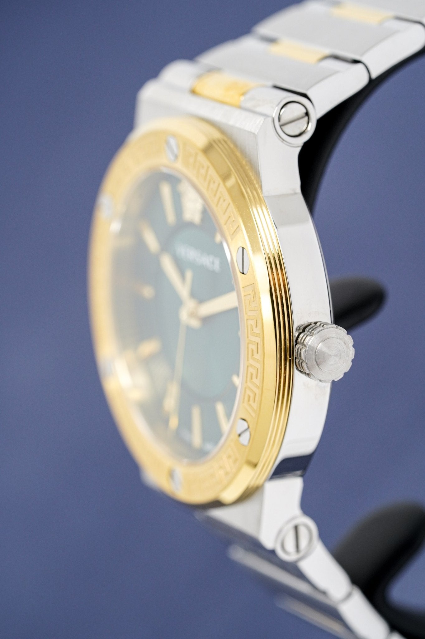 Versace Ladies Watch Greca Logo Two-Tone Green