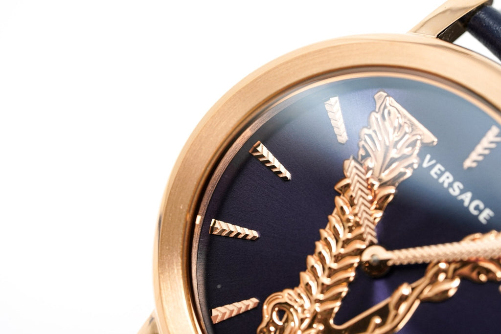 Versace Ladies Watch Virtus Blue IP Gold