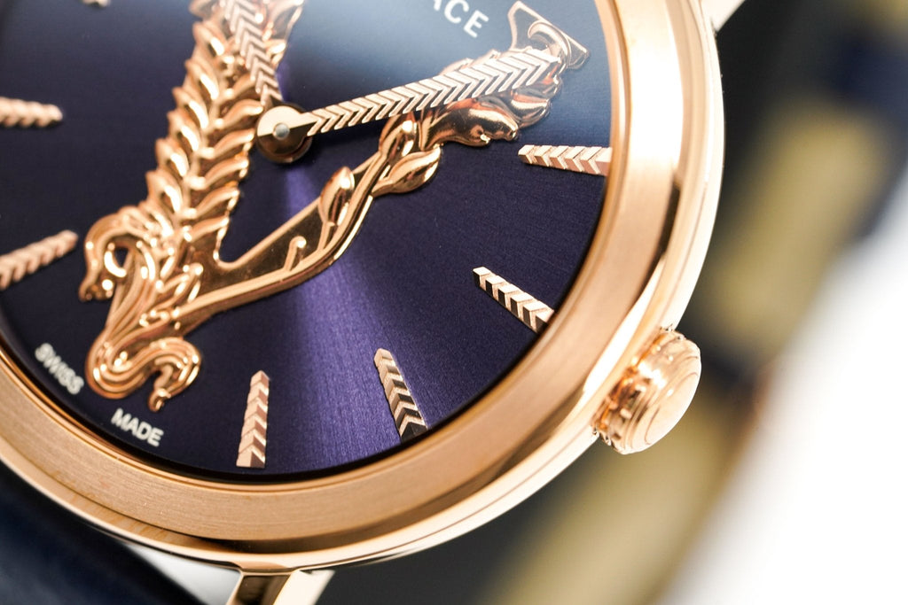 Versace Ladies Watch Virtus Blue IP Gold
