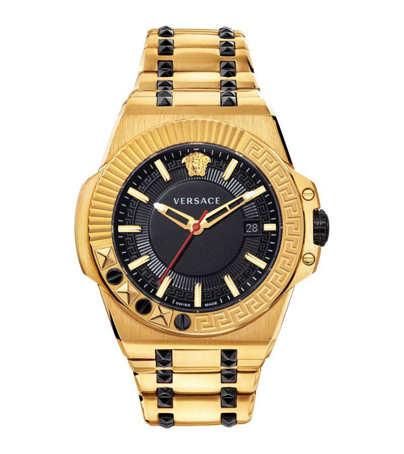 Versace Men's Watch Chain Reaction Gold Black Bracelet