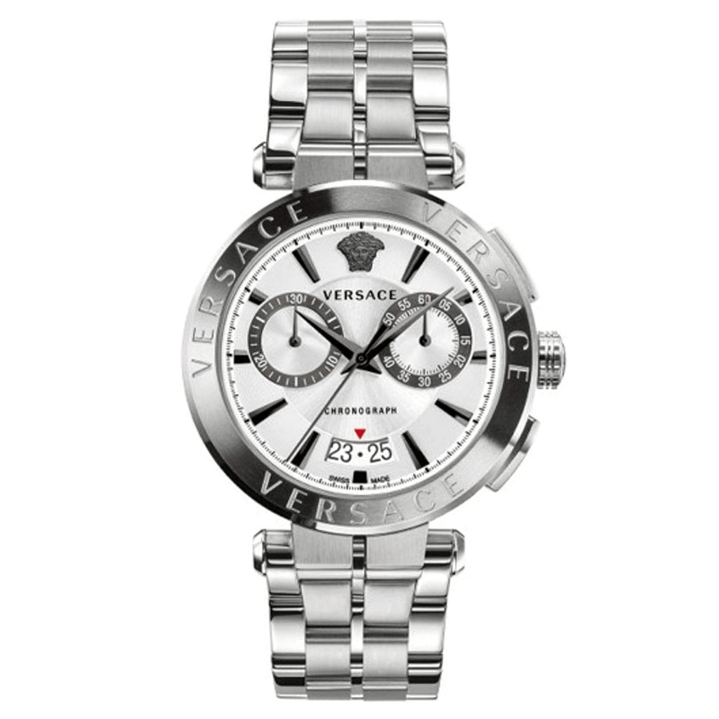 Versace Men's Watch Aion Chronograph 45mm White Silver
