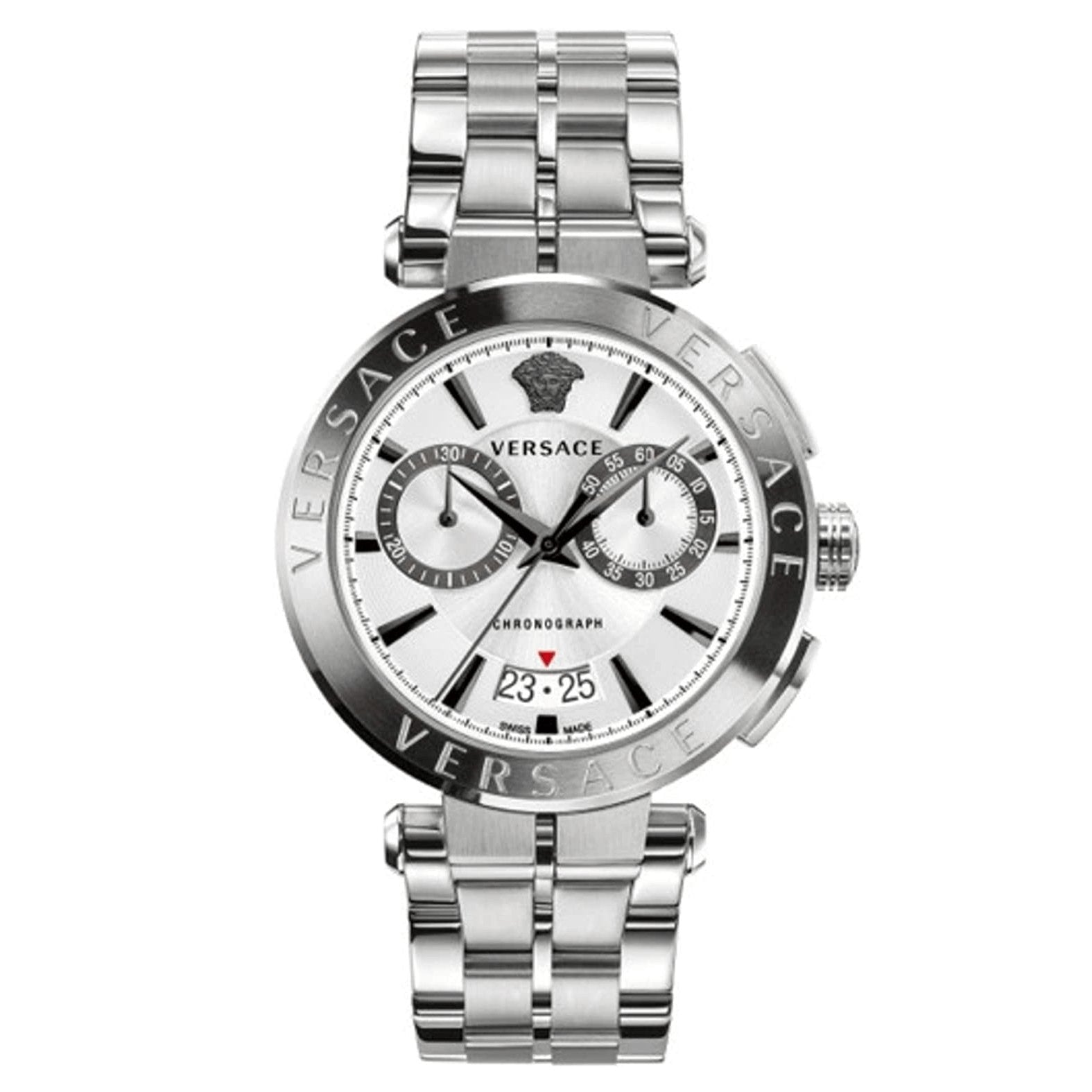 Versace Men's Watch Aion Chronograph 45mm White Silver