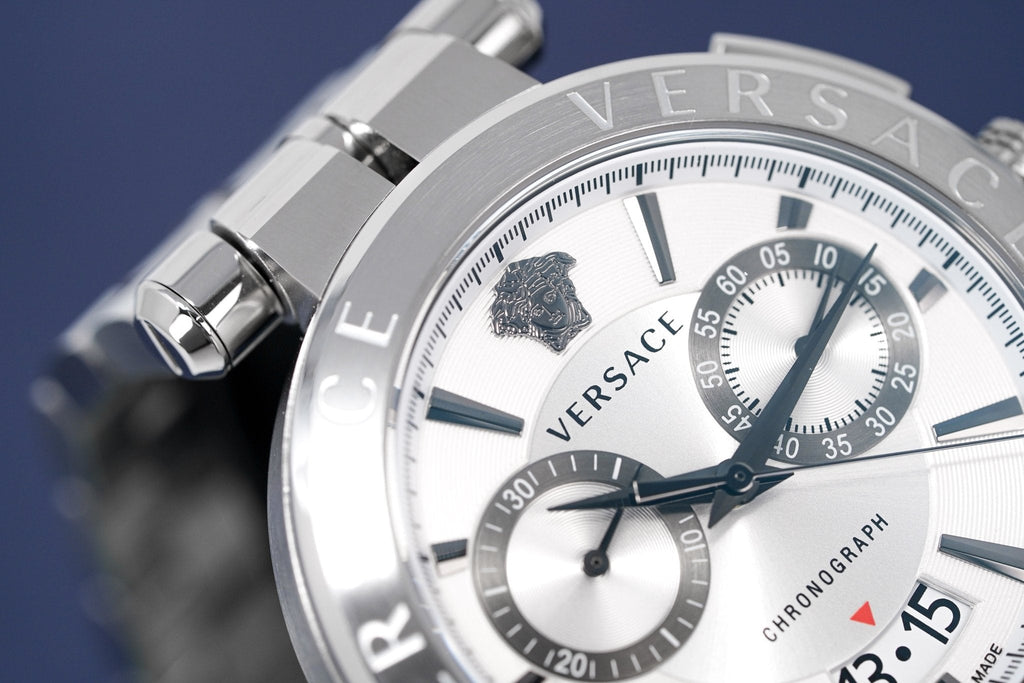 Versace Men's Watch Aion Chronograph 45mm White Silver