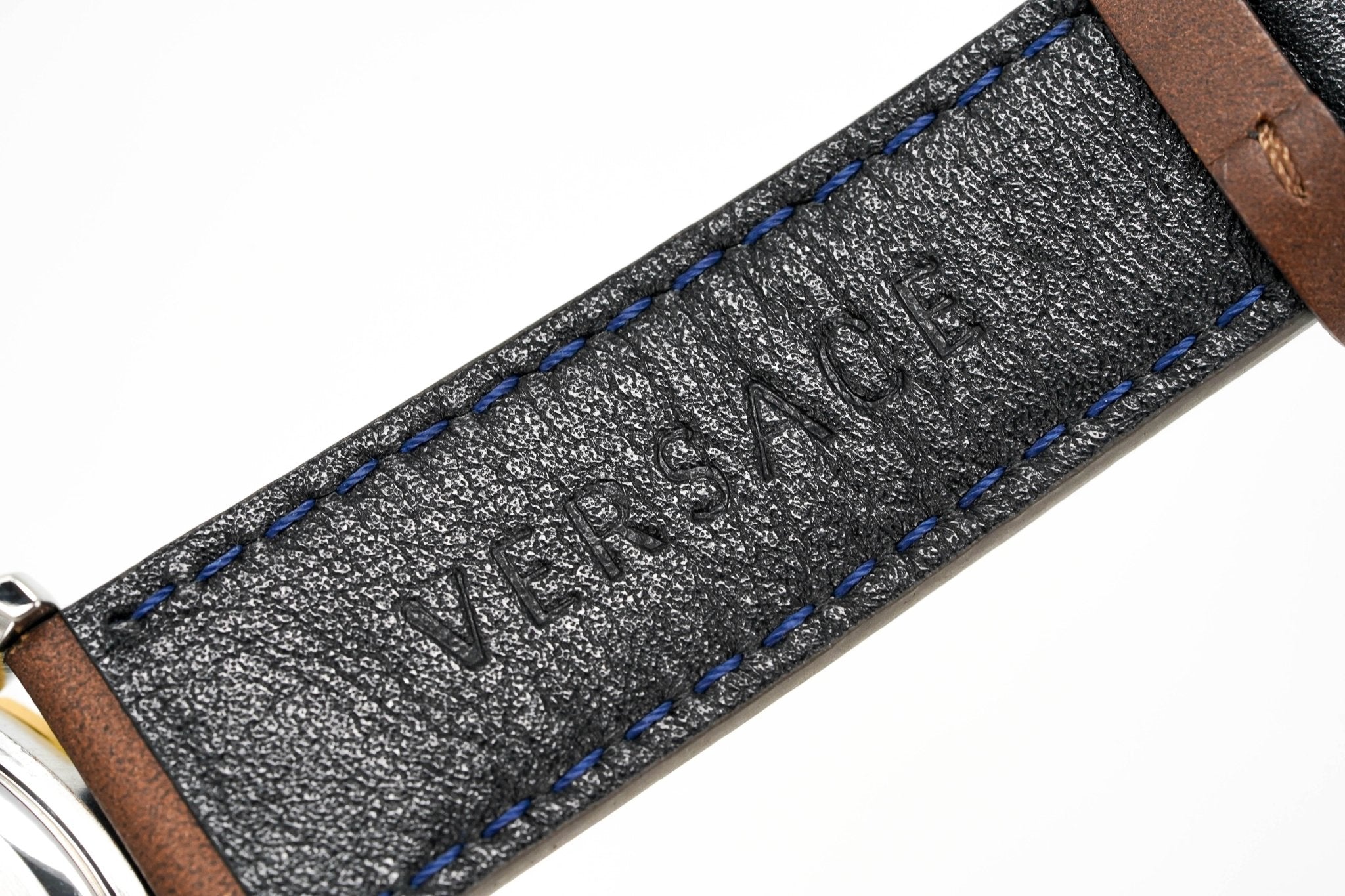 Versace Men's Watch Hellenyium GMT Blue Leather