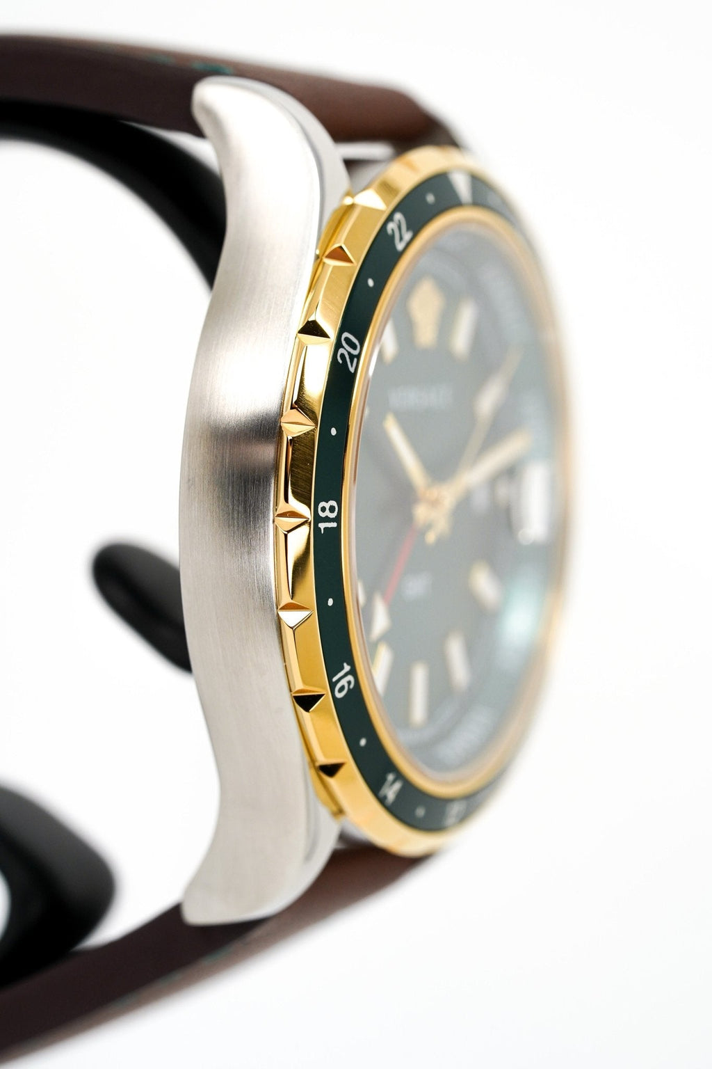 Versace Men's Watch Hellenyium GMT Green Leather