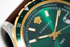 Versace Men's Watch Hellenyium GMT Green Leather