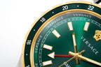 Versace Men's Watch Hellenyium GMT Green Leather