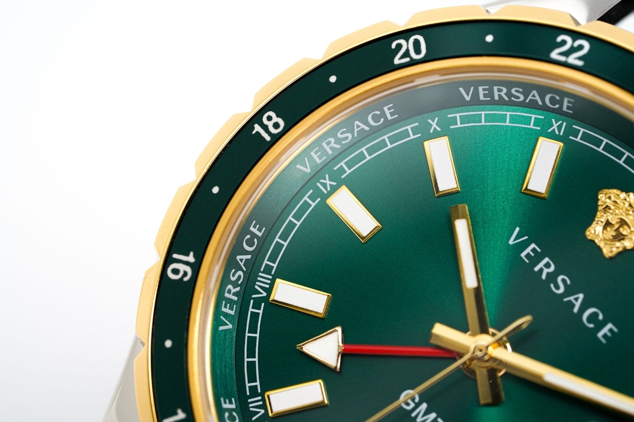 Versace Men's Watch Hellenyium GMT Green Leather