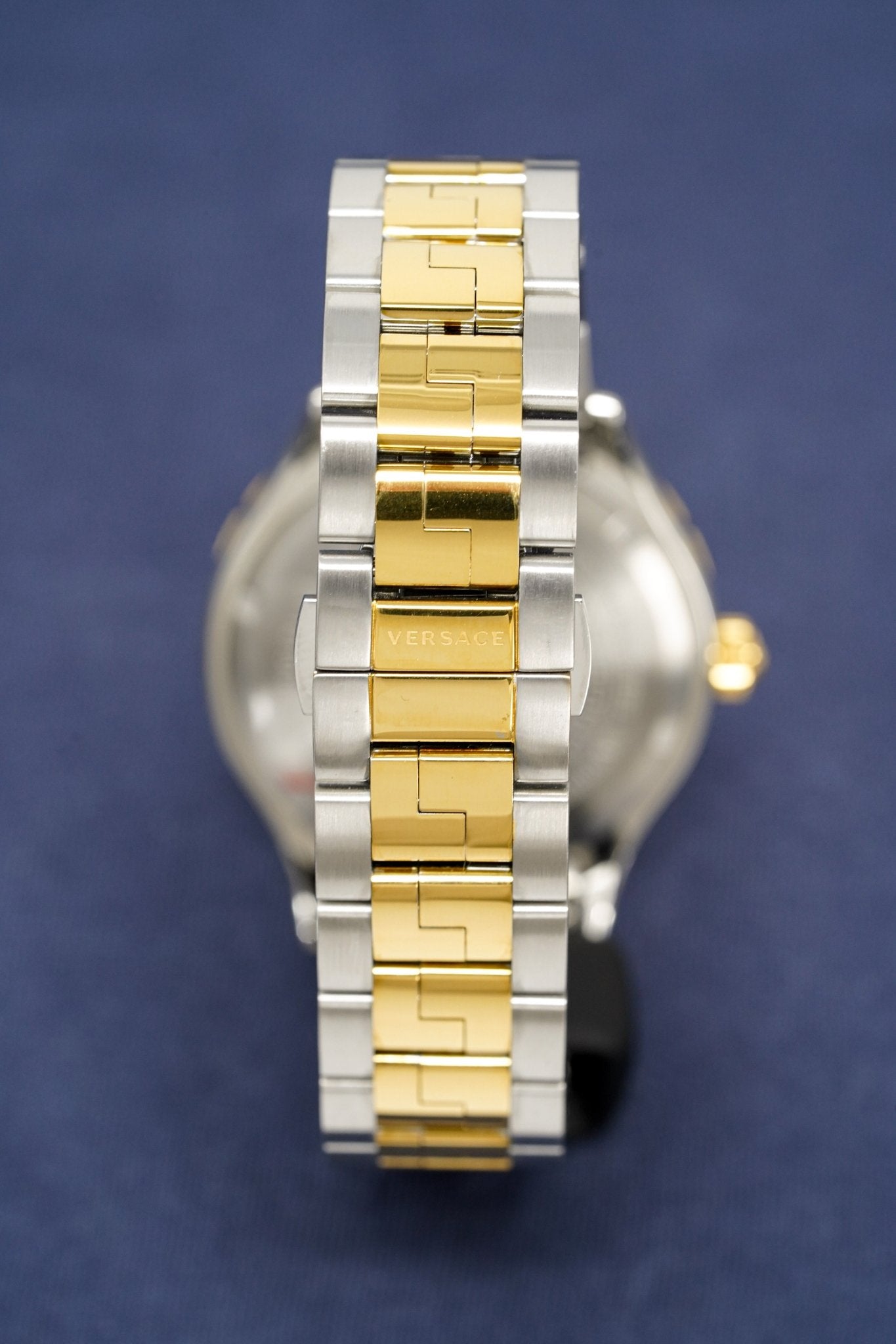 Versace Men's Watch Hellenyium GMT Blue Two-Tone Bracelet