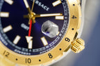 Versace Men's Watch Hellenyium GMT Blue Two-Tone Bracelet