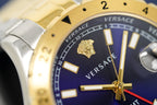Versace Men's Watch Hellenyium GMT Blue Two-Tone Bracelet