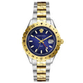 Versace Men's Watch Hellenyium GMT Blue Two-Tone Bracelet